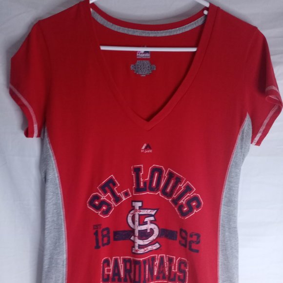 Womens L Majestic St. Louis Cardinals 1892 Jersey Tee - Picture 8 of 10